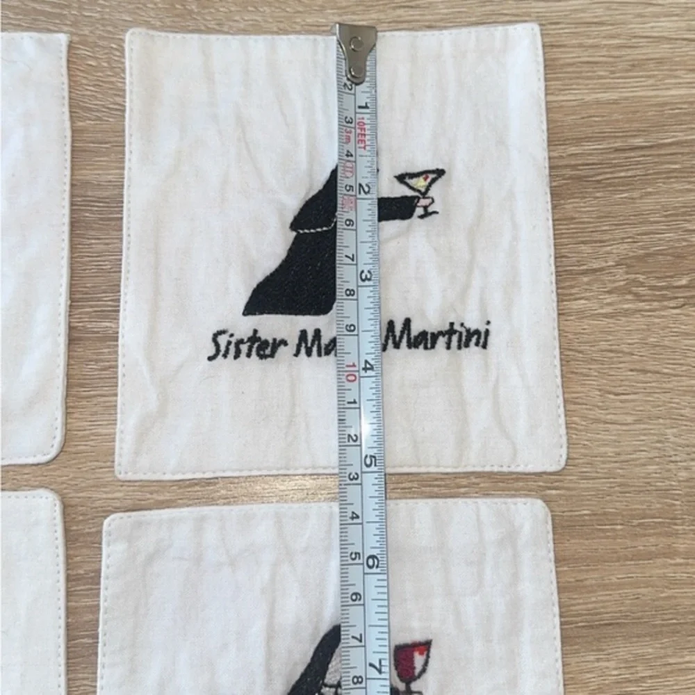 Sister Mary Funny 5” Square Fabric Coasters Set‎ of 8